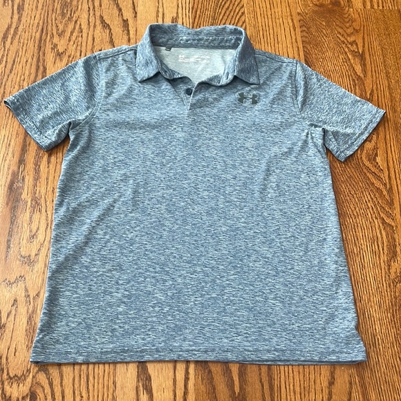 Under Armour Other - Under Armour Polo shirt, heather blue/grey, great condition (size: boys yxl)